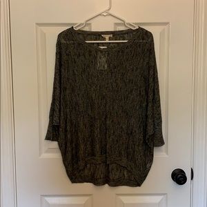 Eileen Fisher Black/white light linen mix sweater